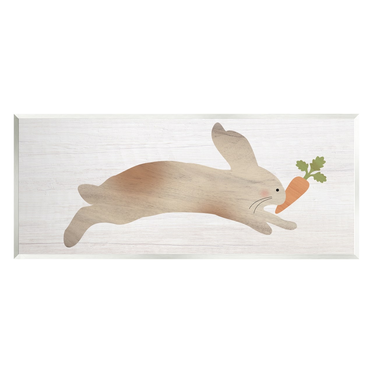 Stupell Industries Rabbit & Carrot Grain Pattern Wall Plaque Art